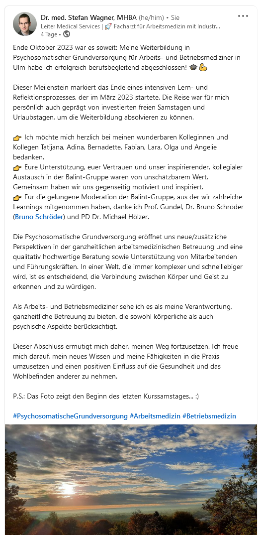 Psychosomatische  Grundversorgung für Arbeits- und Betriebsmediziner